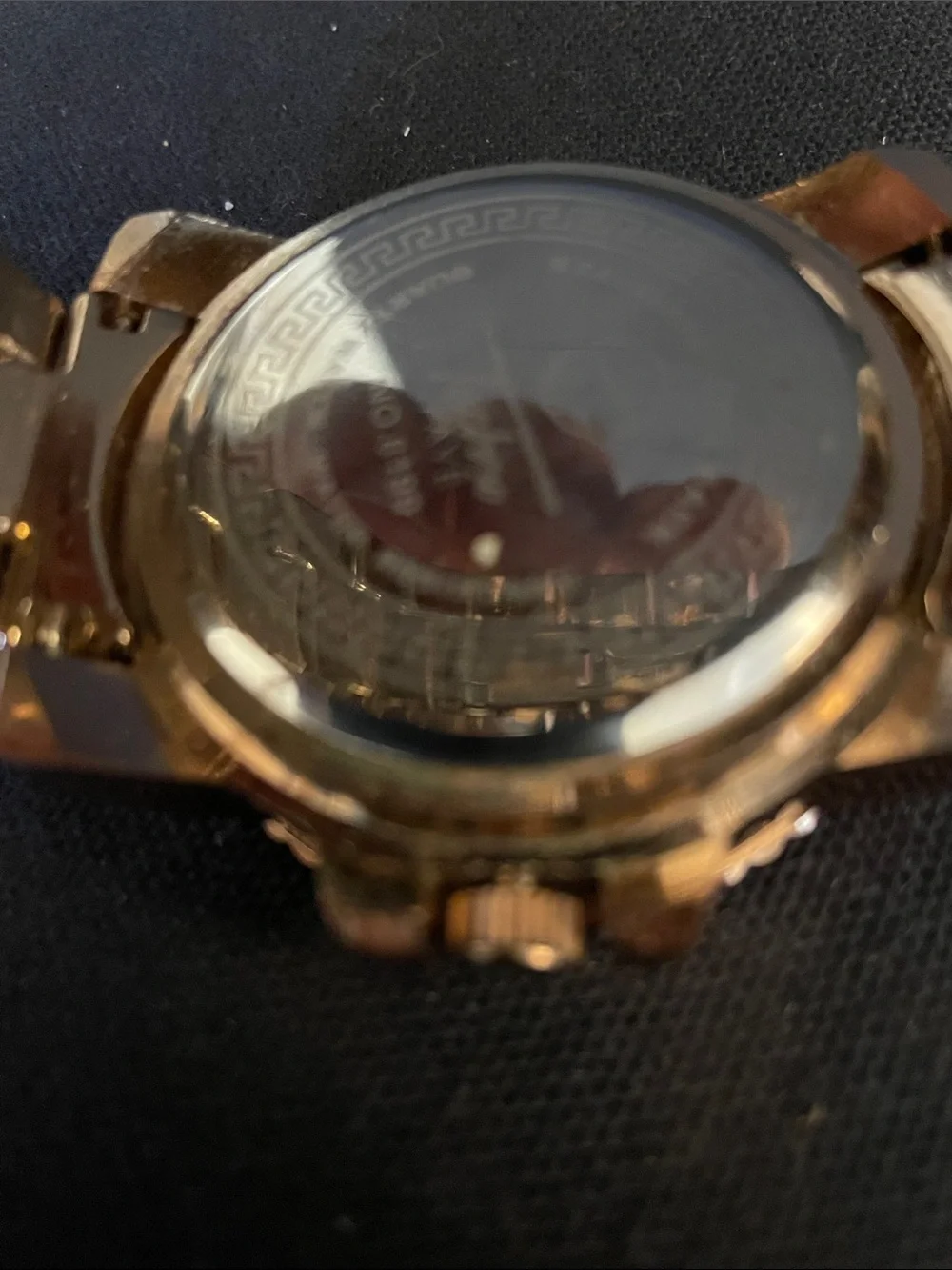 Men's Gold Tone Crystal Accent Bracelet Watch New Battery